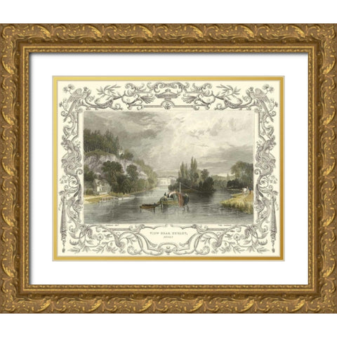 View Near Hurley Gold Ornate Wood Framed Art Print with Double Matting by Tombleson