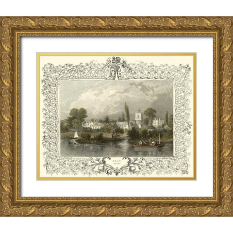 Bray Gold Ornate Wood Framed Art Print with Double Matting by Tombleson