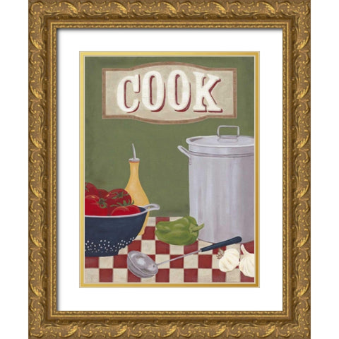 Cooks Kitchen Gold Ornate Wood Framed Art Print with Double Matting by Vess, June Erica