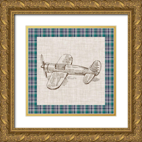 Retro Toys IV Gold Ornate Wood Framed Art Print with Double Matting by Vision Studio