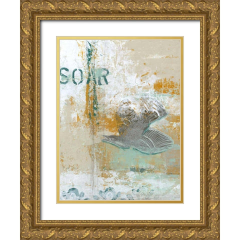 Soar Gold Ornate Wood Framed Art Print with Double Matting by Vess, June Erica