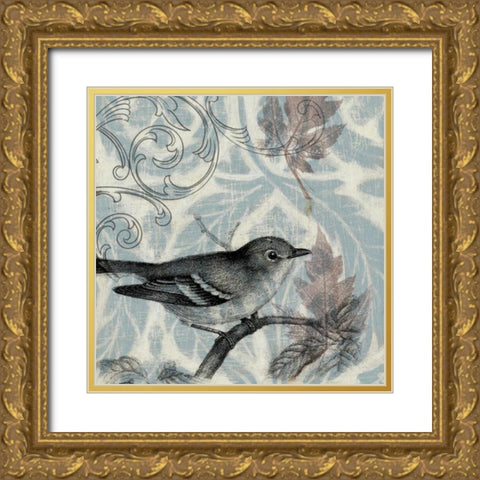 Autumn Songbird I Gold Ornate Wood Framed Art Print with Double Matting by Goldberger, Jennifer