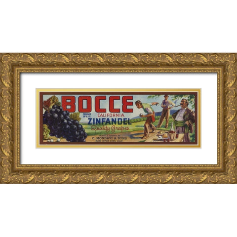 2-Up Vintage Wine Label II Gold Ornate Wood Framed Art Print with Double Matting by Vision Studio