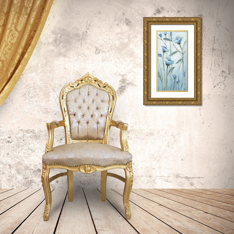 Blue Love Gold Ornate Wood Framed Art Print with Double Matting by Long, Christina