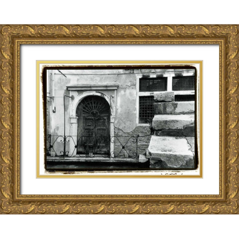 A Venetian Stroll II Gold Ornate Wood Framed Art Print with Double Matting by DeNardo, Laura
