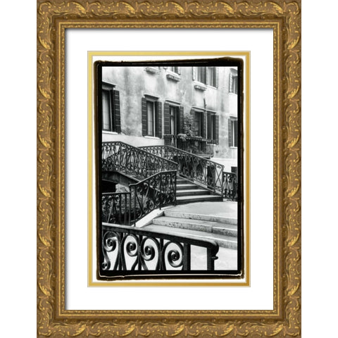 A Venetian Stroll IV Gold Ornate Wood Framed Art Print with Double Matting by DeNardo, Laura