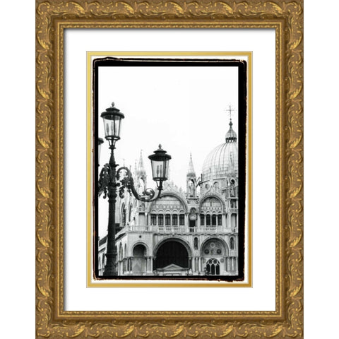 A Venetian Stroll V Gold Ornate Wood Framed Art Print with Double Matting by DeNardo, Laura