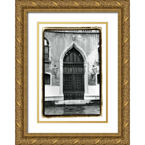 The Doors of Venice V Gold Ornate Wood Framed Art Print with Double Matting by DeNardo, Laura