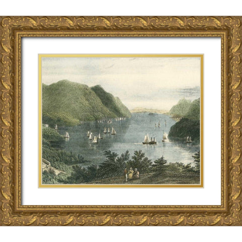 View from West Point Gold Ornate Wood Framed Art Print with Double Matting by Vision Studio