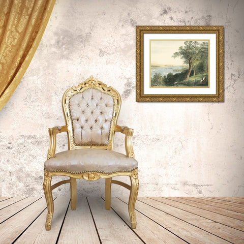 View from Hyde Park Gold Ornate Wood Framed Art Print with Double Matting by Vision Studio