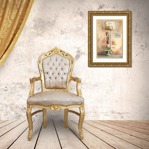 Slam Dunk Gold Ornate Wood Framed Art Print with Double Matting by Throckmorton, Jay
