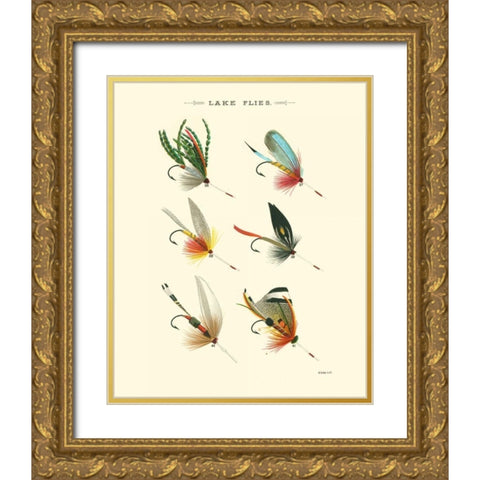 Lake Flies I Gold Ornate Wood Framed Art Print with Double Matting by Vision Studio