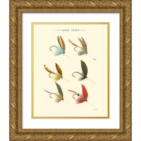 Lake Flies II Gold Ornate Wood Framed Art Print with Double Matting by Vision Studio