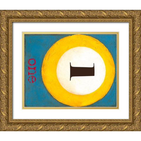 Graphic Pool I Gold Ornate Wood Framed Art Print with Double Matting by Goldberger, Jennifer