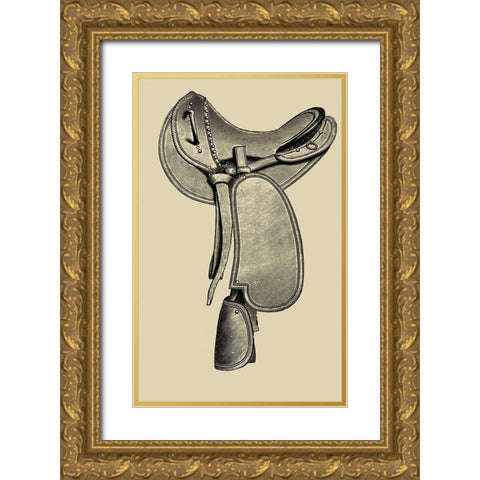 Antique Saddle I Gold Ornate Wood Framed Art Print with Double Matting by Vision Studio