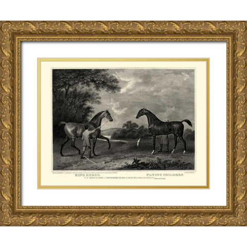 King Herod and Flying Childers Gold Ornate Wood Framed Art Print with Double Matting by Scott, John