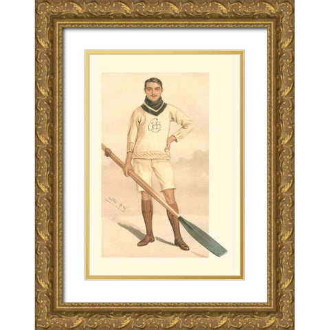 Vanity Fair Rowing Gold Ornate Wood Framed Art Print with Double Matting by Spy
