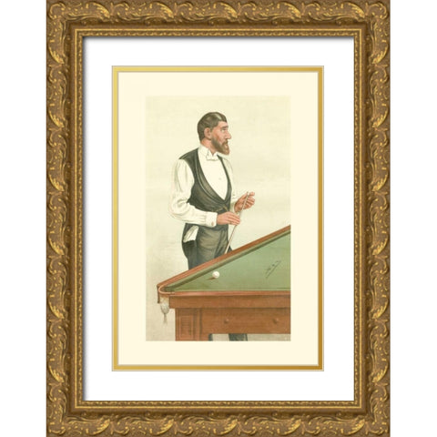 Vanity Fair Billiards Gold Ornate Wood Framed Art Print with Double Matting by Spy