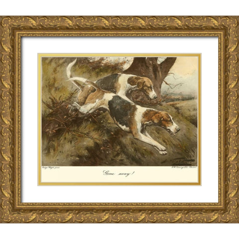 Gone Away Gold Ornate Wood Framed Art Print with Double Matting by Wright, George