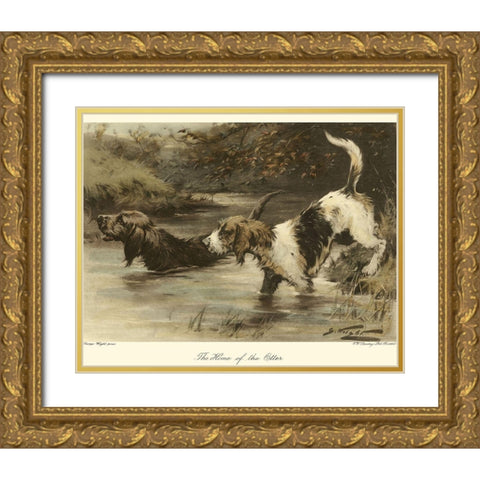 The Home of the Otter Gold Ornate Wood Framed Art Print with Double Matting by Wright, George