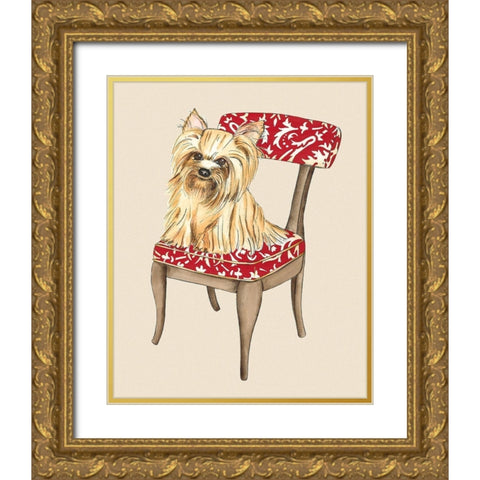 Pampered Pet II Gold Ornate Wood Framed Art Print with Double Matting by Zarris, Chariklia