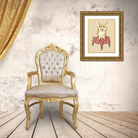 Pampered Pet III Gold Ornate Wood Framed Art Print with Double Matting by Zarris, Chariklia