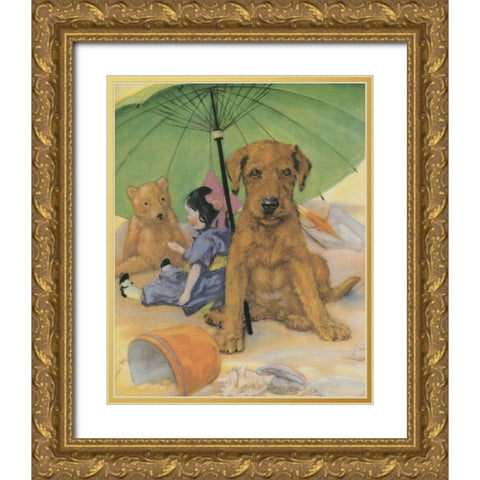Terrier Trouble I Gold Ornate Wood Framed Art Print with Double Matting by Unknown