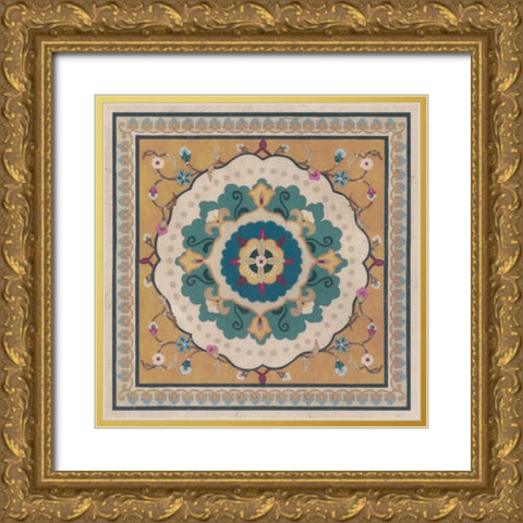 Floral Bazaar Tile I Gold Ornate Wood Framed Art Print with Double Matting by Vess, June Erica
