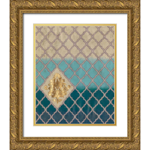 Blue Mahal I Gold Ornate Wood Framed Art Print with Double Matting by Lam, Vanna