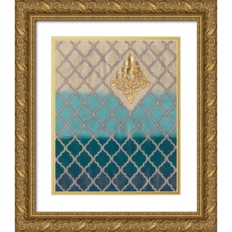 Blue Mahal II Gold Ornate Wood Framed Art Print with Double Matting by Lam, Vanna