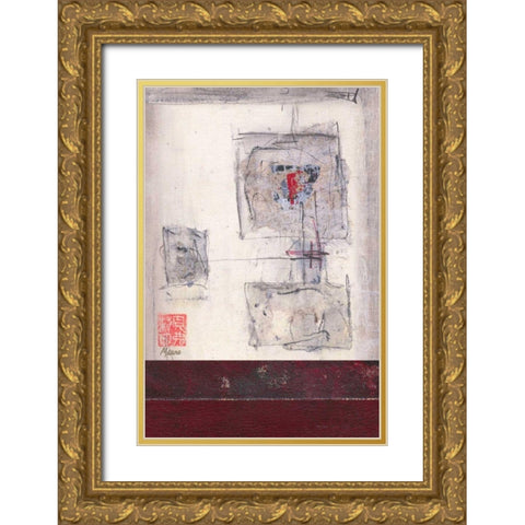 Mauros Asian Jewels II Gold Ornate Wood Framed Art Print with Double Matting by Mauro