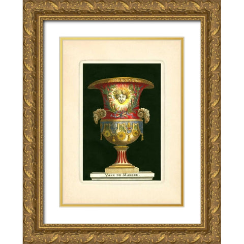 Vase with Sunflowers Gold Ornate Wood Framed Art Print with Double Matting by Thomassin, S.