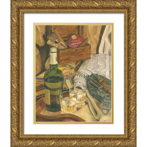 Jennifers Scotch Indulgences II Gold Ornate Wood Framed Art Print with Double Matting by Goldberger, Jennifer