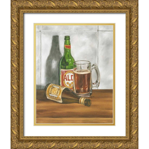 Beer Series I Gold Ornate Wood Framed Art Print with Double Matting by Goldberger, Jennifer