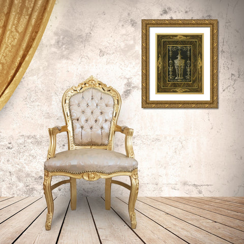 Inlay Study II Gold Ornate Wood Framed Art Print with Double Matting by Unknown