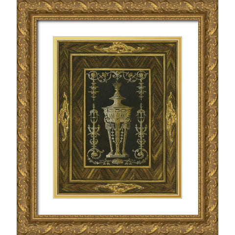 Inlay Study II Gold Ornate Wood Framed Art Print with Double Matting by Unknown