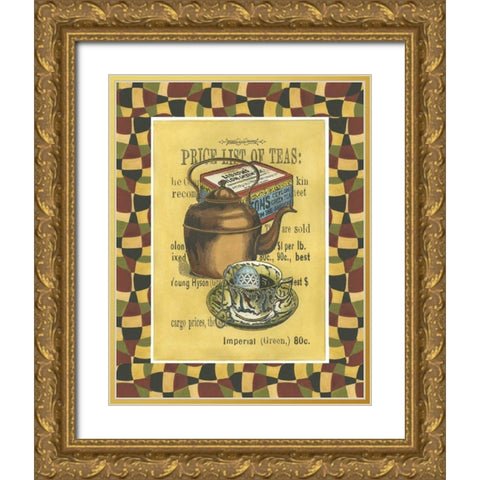 Tea Leaves Gold Ornate Wood Framed Art Print with Double Matting by Unknown