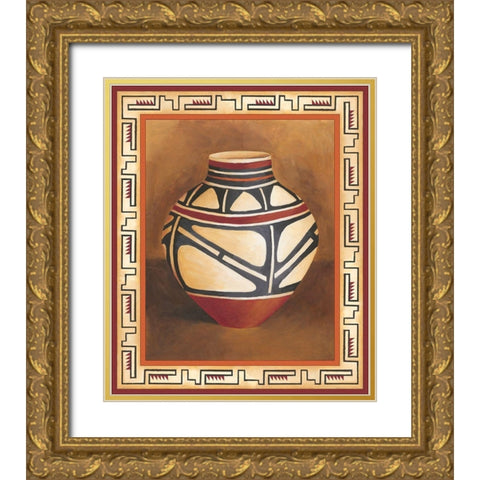 Southwest Pottery I Gold Ornate Wood Framed Art Print with Double Matting by Zarris, Chariklia