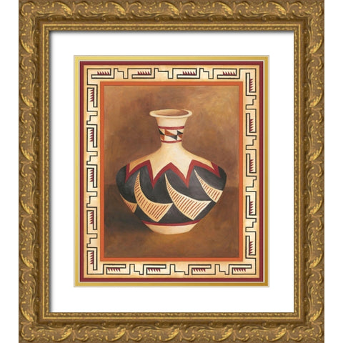 Southwest Pottery II Gold Ornate Wood Framed Art Print with Double Matting by Zarris, Chariklia