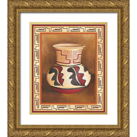 Southwest Pottery III Gold Ornate Wood Framed Art Print with Double Matting by Zarris, Chariklia