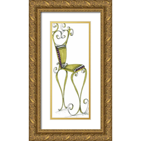 Alice Gold Ornate Wood Framed Art Print with Double Matting by Goldberger, Jennifer