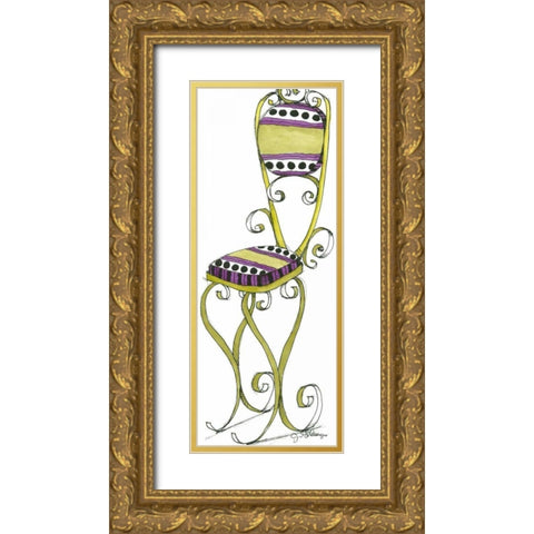 Lucy Gold Ornate Wood Framed Art Print with Double Matting by Goldberger, Jennifer