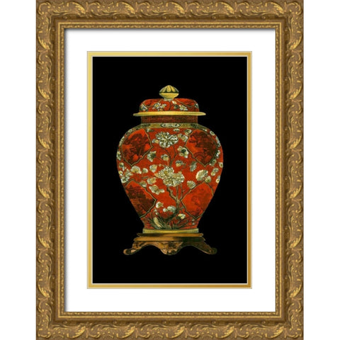 Red Porcelain Vase II Gold Ornate Wood Framed Art Print with Double Matting by Unknown