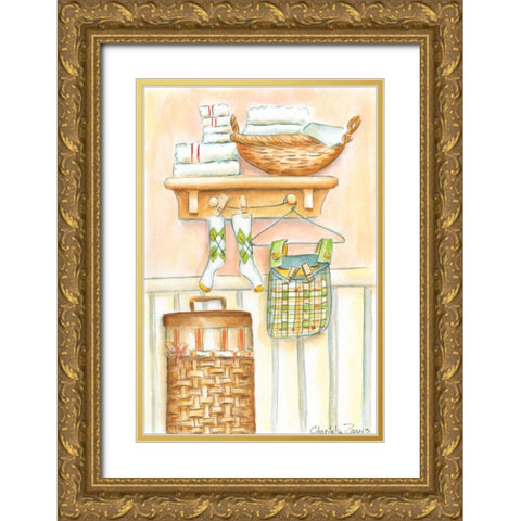 Laundry Day I (PT) Gold Ornate Wood Framed Art Print with Double Matting by Zarris, Chariklia