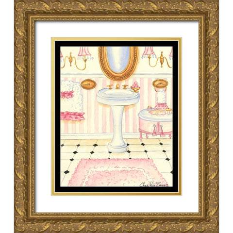 Chic Bath w/ border (TS) I Gold Ornate Wood Framed Art Print with Double Matting by Zarris, Chariklia