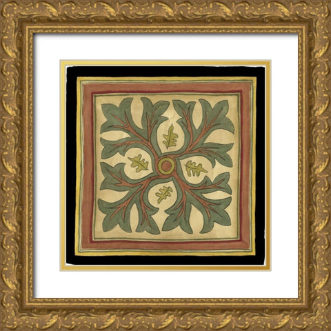 Arts and Crafts Leaves I Gold Ornate Wood Framed Art Print with Double Matting by Goldberger, Jennifer