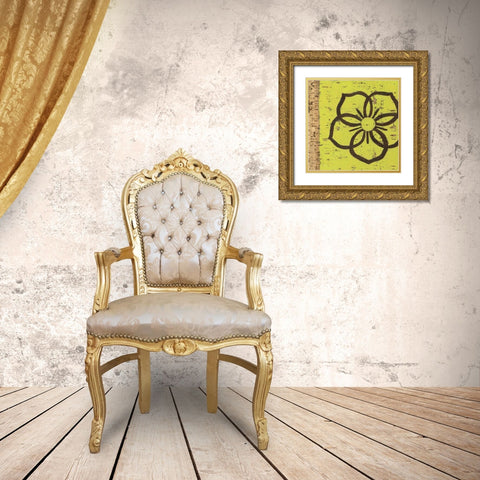 Key Lime Rosette I Gold Ornate Wood Framed Art Print with Double Matting by Zarris, Chariklia