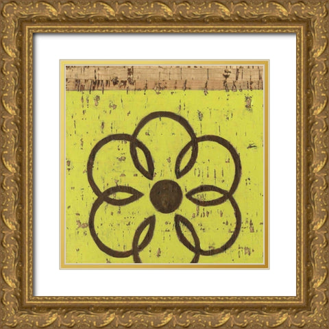 Key Lime Rosette II Gold Ornate Wood Framed Art Print with Double Matting by Zarris, Chariklia