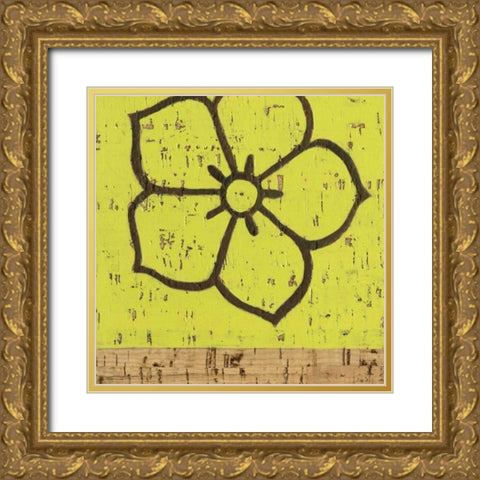 Key Lime Rosette IV Gold Ornate Wood Framed Art Print with Double Matting by Zarris, Chariklia