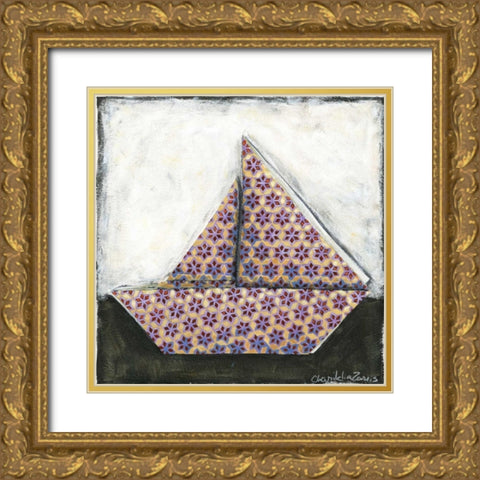 Sailboat Gold Ornate Wood Framed Art Print with Double Matting by Zarris, Chariklia